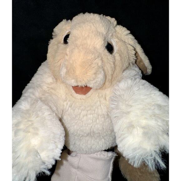 Folkmanis Floppy Bunny Rabbit #2838 Hand Puppet Lop Eared Beige 18" - Picture 3 of 10